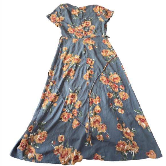 Ĺulu's Best Day of My Life Dusty Sage Floral Print Midi Dress Size S - Picture 2 of 6